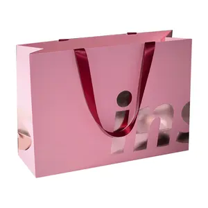 custom logo printing Cheap art paper Recycled branded smart retail paper shopping bags with ribbon handles