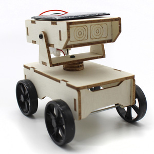 Kit de voiture robot en bois à énergie solaire pour enfants, jouet éducatif pour expériences scientifiques avec panneau solaire et commande manuelle - Product Image 3