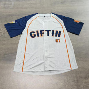 2025 maillot de Baseball pour jeunes Logo brodé personnalisé bouton en maille à fines rayures respirant Sublimation exposé expositions de Softball - Product Image 1