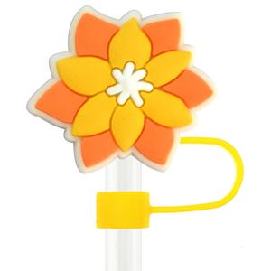 Cubierta de Silicona para Pajitas de 10 mm con Logotipo Personalizable, Diseño Creativo de Flores, PVC Suave, Reutilizable, a Prueba de Polvo, Accesorios para Bebidas - Product Image 5