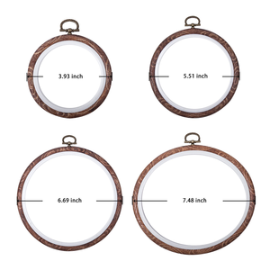 Embroidery Frame ,Cross Stitch Hoop Ring, Imitated Wood Display Frame-Circle and Oval Embroidery Hoops <b>Set</b> - Product Image 2