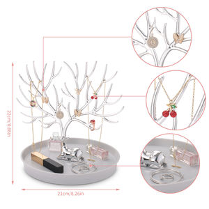 Paleta de exhibición organizadora de soporte de árbol de joyería galvanizada ecológica moderna para pendientes, collares, pulseras, anillos - Product Image 2