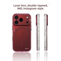 Casing Ponsel Magnetik Keras Minimalis Baru dengan Warna Laser dan Desain Color-blocking untuk iPhone 17 Pro Max, iPhone 16 PM, 15 PM dengan Tali Gantungan Ponsel