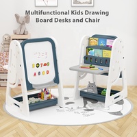 Ensemble table et chaise d'étude multifonctionnel pour enfants, tables pour enfants avec tableau magnétique