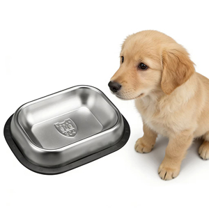 Nicety - Comedero para Perro Rectangular Personalizado Antideslizante de Acero Inoxidable 304 Ecológico, Diseño Moderno y Portátil para Comida de Perro Regular - Product Image 4