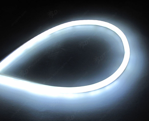 ADT 30cm 45cm 60cm Luz LED flexible de doble color (blanco y ámbar) secuencial para coche, tira de luz DRL flexible de doble color con efecto de flujo para intermitente - Product Image 5