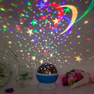 Creatieve Fantasie Romantische Roterende Led Ster Lamp Projectie Lamp Klein Nachtlampje Kerstavond Verjaardagscadeau