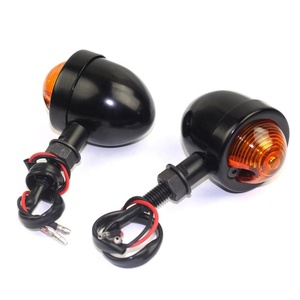 Đèn Báo Rẽ Hình Viên Đạn Xe Máy Bằng Kim Loại Màu Đen Chất Lượng Cao Đèn Báo Hiệu Cho Harley <span class=keywords><strong>Chopper</strong></span> Bobber - Product Image 2