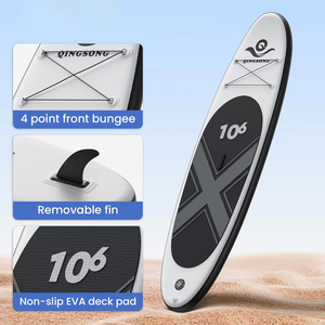 Tavola da Paddle Gonfiabile Pieghevole con Design a Doppio Strato ad Alta Rigidità per Surf su Acque Tranquille - Product Image 5