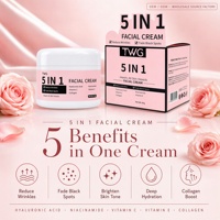 Crème visage TWG RTS en promotion, 5 en 1, 85g, atténue les taches brunes, blanchit, crème visage à la vitamine C, collagène raffermissant, crème anti-rides