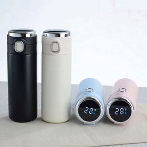 Bouteille d'eau sport en acier inoxydable à double paroi isolée sous vide, à large ouverture, pour l'extérieur, 500 ml et 750 ml, avec différents couvercles fonctionnels - Product Image 1