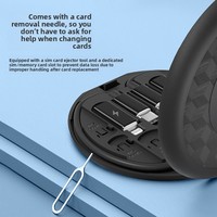 Kit d'organisation de câbles de charge rapide 60W, étui de voyage, boîte de rangement multi-chargeurs USB-C sans miroir