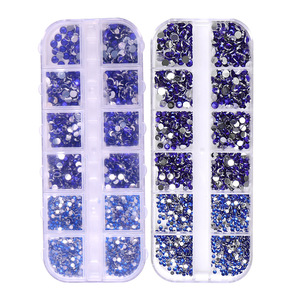 Set de 12 Tiras Largas de Diamantes de Imitación Acrílicos para Uñas, Decoración de Diamantes, Joyería de Uñas con Diamantes Redondos de Fondo Plano de Colores Acrílicos - Product Image 5