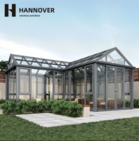 Kit d'extension de véranda préfabriquée personnalisée HANNOVER, véranda en aluminium et verre, gain de place pour l'extérieur, la maison, la cour, le jardin