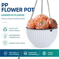 Grandes jardinières suspendues à double pot, auto-arrosantes, avec trou de drainage, pour intérieur et extérieur, en plastique blanc, pour la maison et le jardin