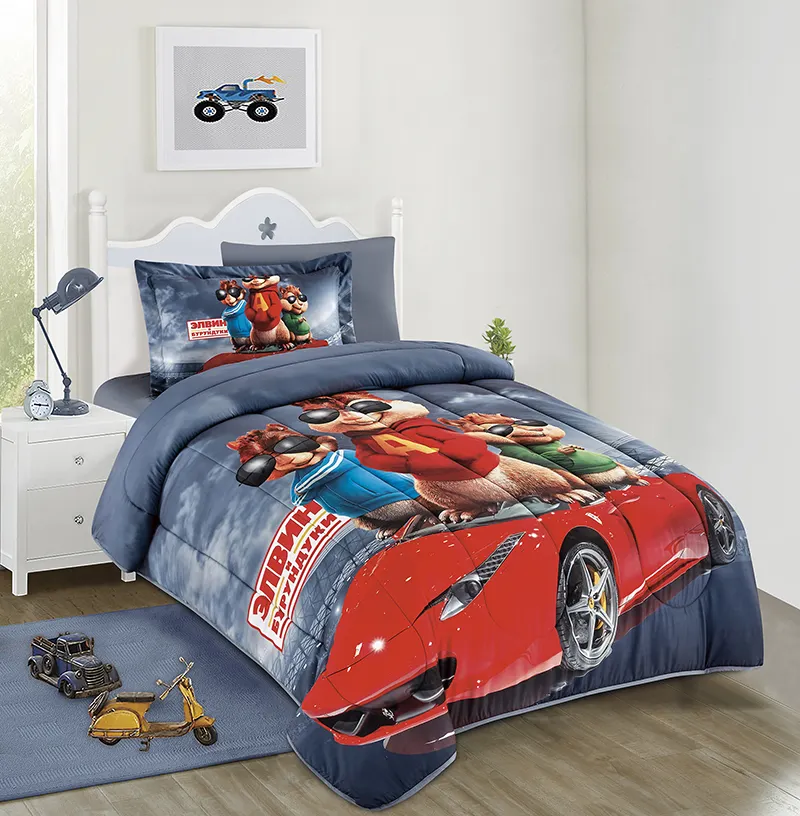 Biancheria da letto per bambini in cotone 100% lenzuolo stampato set copripiumino economico all'ingrosso set biancheria da letto in lino personalizzato set piumino trapuntato