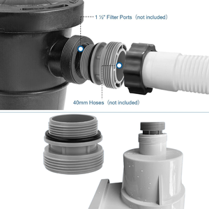 Kit adaptateur de <span class=keywords><strong>tuyau</strong></span> de <span class=keywords><strong>piscine</strong></span> 40mm à 1.5 pouces Compatible avec I-ntex Coleman pour piscines hors sol Connexion de <span class=keywords><strong>pompe</strong></span> de filtre à sable - Product Image 4