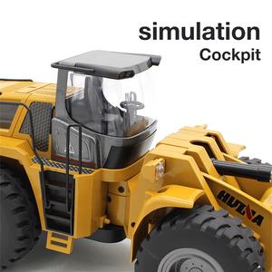 <span class=keywords><strong>Huina</strong></span> 1583 <span class=keywords><strong>V4</strong></span> 2.4 GHz Chargeuse sur Roues en Alliage Métal Modèle Moulé sous Pression Télécommandé, Camion Bulldozer RC de Construction Échelle 1/14 10 Canaux - Product Image 4