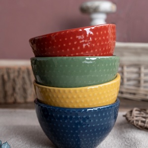 Ensemble de vaisselle en céramique gaufrée <span class=keywords><strong>automne</strong></span> hiver Collection de salle à manger de maison de luxe Texture Unique tasses colorées assiettes bols pour formel - Product Image 5