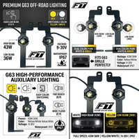 Vente en gros OEM – Phare de calandre LED étanche IP67 à double faisceau (loin/rapproché) 43W 36W 9-30V Blanc Jaune pour Mercedes Benz G63