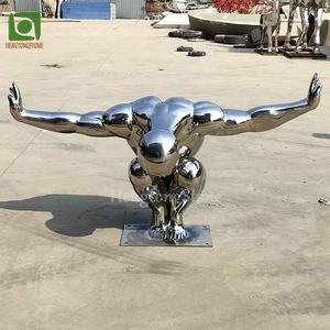 Modern el oyma Metal 304 paslanmaz çelik açık otel dekoratif at kafası heykel - Product Image 5