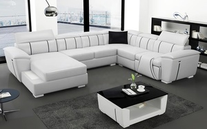Juego de Sofás de Cuero para Sala de Estar, Diseño Inteligente y Personalizado, Venta Directa de Fábrica - Product Image 4