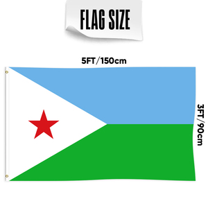 Banderas de Djibouti de 3x5 pies al por mayor, poliéster 68D/100D, personaliza todas las naciones, envío rápido, proveedor fiable, entrega rápida - Product Image 3