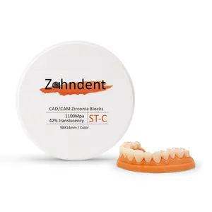 Zahndent ST presintered zirconia puck Roland dental zirconia disc CAD CAM 98MM dental zirconia block