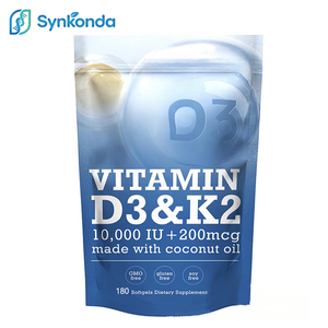 Gélules de Vitamine D3 K2 Premium à Base Végétale, Formule Haute Pureté, Ingrédients Naturels, Capsules de Vitamine D3 K2 2-en-1 à l'Huile de Coco - Product Image 1