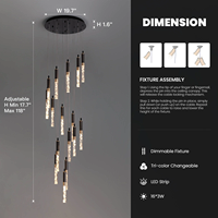 Lampe en cristal de luxe moderne Villa Duplex escalier rotatif Long lustre cueillette de vent vide auto-construction pour bar intérieur