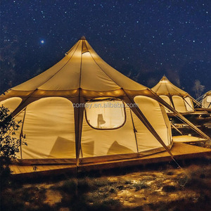 เต็นท์ทรงหยดน้ำสำหรับตั้งแคมป์กลางแจ้ง ผ้าใบกันน้ำ PVC 3000 มม.+ ผ้าอ๊อกซ์ฟอร์ด ป้องกันแสงแดด ใช้ได้ทุกฤดู แบบมองโกเลีย - Product Image 4