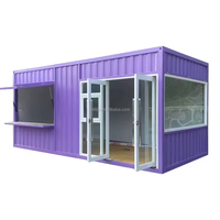 Bar-restaurant mobile en conteneur maritime préfabriqué, kiosque de café en conteneur maritime avec cuisine à vendre