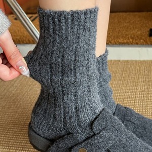 Chất Lượng Cao Gân Mềm Mại Ấm Cúng Cashmere Crew Vớ Của Phụ Nữ Dày Mùa Đông Ấm Áp Len Giường Vớ - Product Image 6