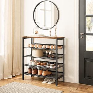 Metal <b>Shoe</b> <b>Rack</b> <b>Storage</b> Unit Flat & Slant Adjustable <b>Shoe</b> Organizer Shelf Durable and Stable for Entryway Hallway Space Saving - Product Image 2