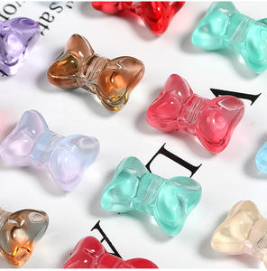 Quality Assurance 3D Glazed 3D Bow Vertical Hole Beads Transparent Glass Beads <b>DIY</b> <b>Accessories</b> - Product Image 2
