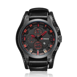 Montre décontractée pour homme 8225, mouvement à quartz japonais, chronographe en alliage, bracelet en cuir, étanche 30 bars, style dessin animé, mode vintage, avec pièce de monnaie - Product Image 3