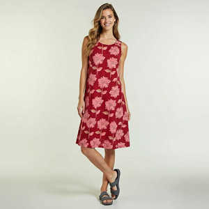 Vestido de Mujer con Cintura Natural, 100% Algodón, Estampado Geométrico, Sin Mangas, Largo hasta la Rodilla, Informal, Ligero, Corte Ajustado, para Verano - Product Image 3