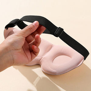 Masque de sommeil rose, couvre-yeux profilés 3D, masque pour les yeux bloquant la lumière de repos profond avec bandages élastiques réglables - Product Image 4