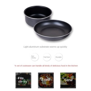 Ensemble d'outils de cuisson pour cuisinière à gaz à induction Poêle antiadhésive en aluminium Poignée amovible pour moins de crêpes noires de feu Steak frit Oeuf frit - Product Image 5