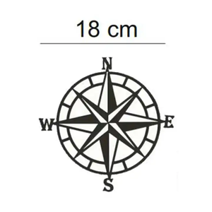 Bussola Nautica in Acciaio Inox, Decorazione da Parete in Metallo, Design Personalizzabile, Montaggio a Muro per Casa e Ufficio, 40x40cm - Product Image 4