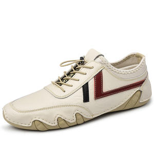 Chaussures de course décontractées tendance en cuir pour hommes, respirantes, en maille douce, grandes tailles, à enfiler, toutes saisons, printemps, été, automne - Product Image 5