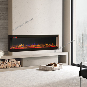 Meuble <span class=keywords><strong>de</strong></span> rangement moderne pour TV et support mural 3D effet flamme feu Meuble en bois véritable <span class=keywords><strong>avec</strong></span> cheminée à 3 faces - Product Image 5