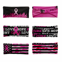 Bandeau de sport personnalisé FQ avec ruban rose, bande de sensibilisation au cancer du sein rose, bandeaux unisexes, bandeaux de course à pied roses, bandeaux de football