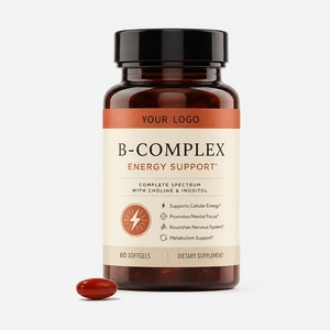 Étiquette OEM Complexe de <span class=keywords><strong>vitamine</strong></span> B Gélules Acide folique Biotine B1 <span class=keywords><strong>B2</strong></span> B3 <span class=keywords><strong>B6</strong></span> <span class=keywords><strong>B12</strong></span> Suppléments de santé Soutenir l'énergie cellulaire Mentale - Product Image 1