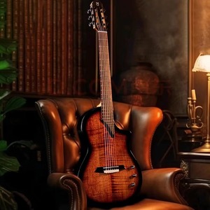 Martinez Hispania Cross-Body Electro-Acoustic Nylon-<b>String</b> 6-<b>String</b> Guitar with Box - Product Image 1