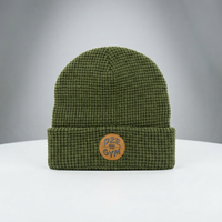 Bonnet d'hiver unisexe personnalisé en acrylique jacquard gaufré rayé, bonnet de ski tricoté avec pompon, bonnet de pêcheur à revers 58-60CM pour usage extérieur