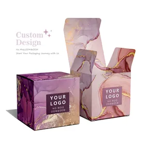 उच्च गुणवत्ता वाले कस्टम लोगो गुलाबी रंग कॉस्मेटिक मोमबत्ती उपहार पैकेजिंग बॉक्स कस्टम बॉक्स कागज बॉक्स