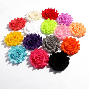 DIY bunga Shabby sifon 6cm Rosette bunga kain renda aksesoris rambut anak bunga mawar lusuh ikat kepala bayi karet rambut