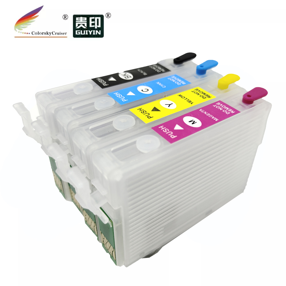 (RCE1281) Заправляемый чернильный картридж для Epson T1281- 1284 128 Stylus S22 SX125 SX130 SX230 SX235W SX420W SX425W SX430W SX435W, 1 комплект