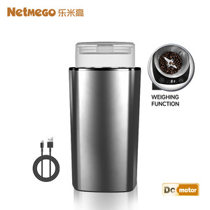 Netmego Electric Coffee Grinder With Weighing Function Usb Powered Metal Body For Home Use - Product Image 1